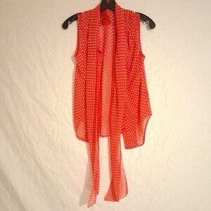 Z Spoke by Zac POSEN Sleeveless Red polka dot Size 0
